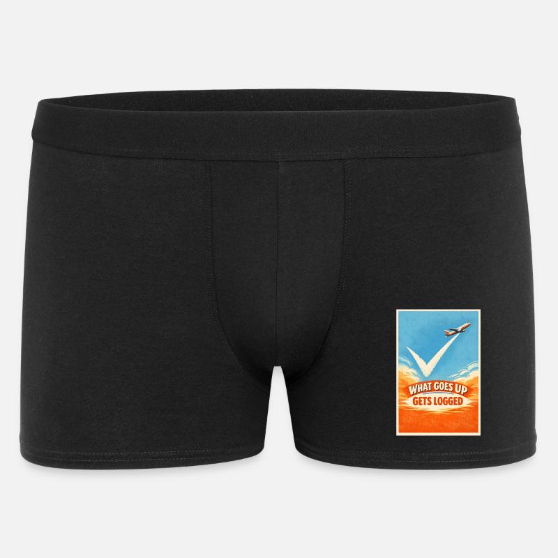 Was hochgeht wird geloggt | Plane Spotter - Männer Boxer Shorts - Schwarz