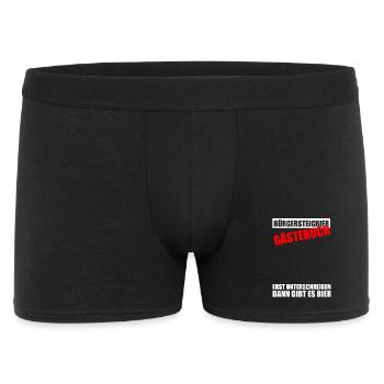 Gästebuch Bürgersteigbier Ortskontrollfahrt OKF - Männer Boxer Shorts - Schwarz - Vorne
