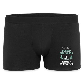 Rentner angeln fischen - Männer Boxer Shorts - Schwarz - Vorne