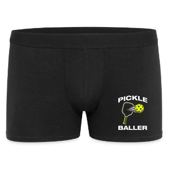 Pickle Baller lustiges Pickleball Spieler - Männer Boxer Shorts - Schwarz - Vorne