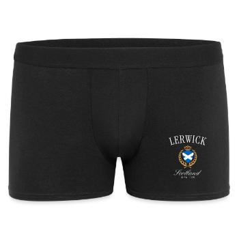 Lerwick Schottland Wappen Krone – Reise Souvenir - Männer Boxer Shorts - Schwarz - Vorne