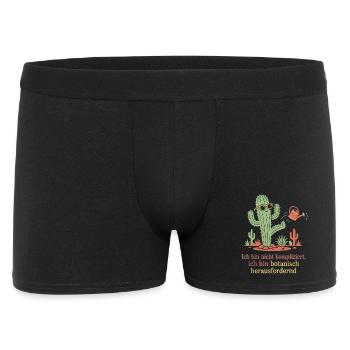 Kaktus Botanik Lustiges Pflanzen Design - Männer Boxer Shorts - Schwarz - Vorne