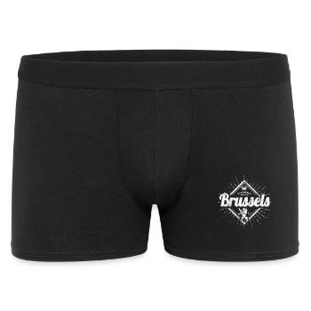 Brüssel in Europa Hauptstadt von Belgien Souvenir - Männer Boxer Shorts - Schwarz - Vorne