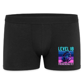 18. Geburtstag Junge Mädchen Gamer Level 18 - Männer Boxer Shorts - Schwarz - Vorne