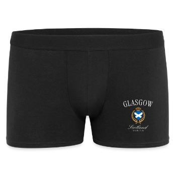 Glasgow Scotland Coat of Arms Crown – Travel Souvenir - Men's Boxer Shorts - black - Front