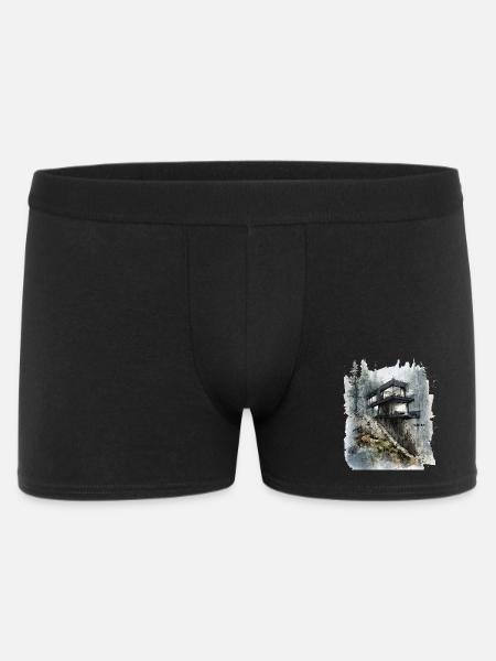 Waldglashütte auf der Klippe - Männer Boxer Shorts - Schwarz