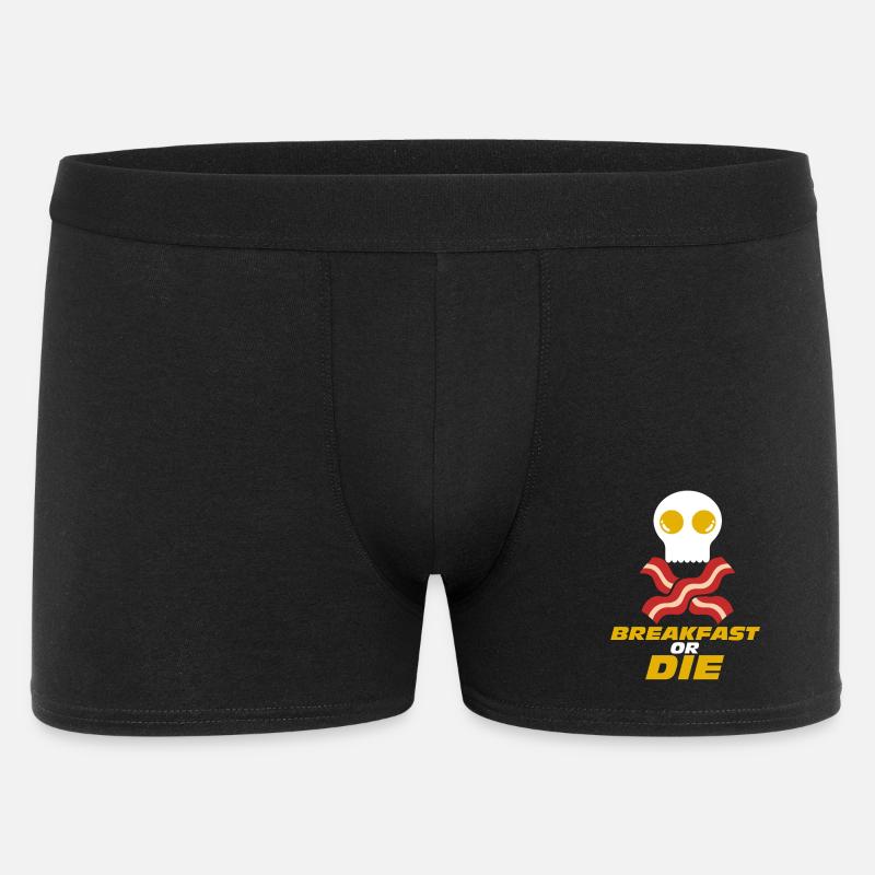 Frühstück oder Totenkopf-Speck-Ei - Männer Boxer Shorts - Schwarz