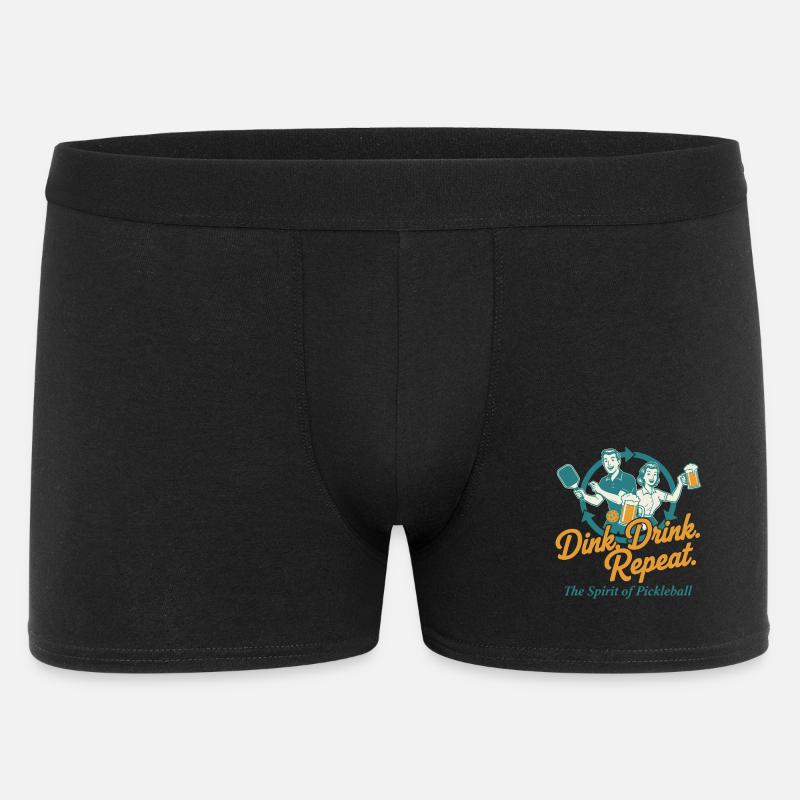 Pickleball Dink Drink Repeat Funny Player - Männer Boxer Shorts - Schwarz