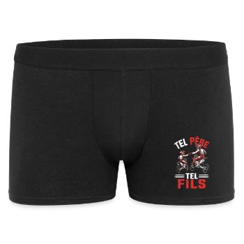 Tel Père Tel Fils Moto Cross Papa Fils Idée Cadeau - Boxer Homme - noir - Devant
