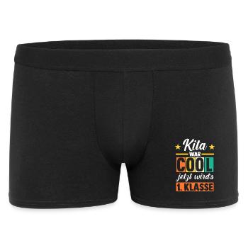 Kita Erste Klasse Schüler Kindergarten - Männer Boxer Shorts - Schwarz - Vorne