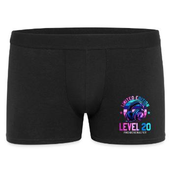 20. Geburtstag Junge Mädchen Gaming Level 20 Jahre - Männer Boxer Shorts - Schwarz - Vorne