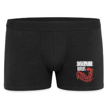 Fitness Trainer Discipline Builds Muscles - Men's Boxer Shorts - black - Front