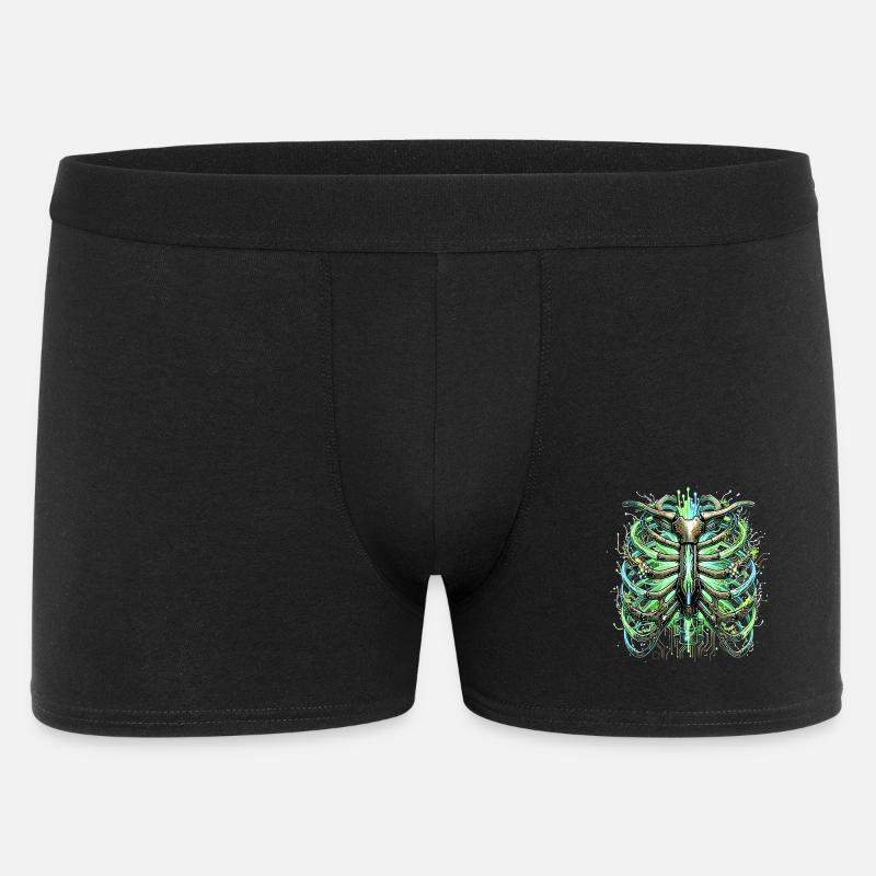 Cyber Brustkorb Skelett Sci-Fi Illustration - Männer Boxer Shorts - Schwarz