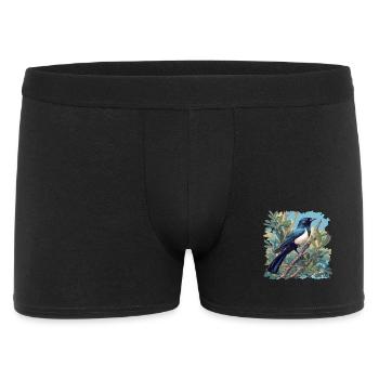 Elstern Elster - Männer Boxer Shorts - Schwarz - Vorne
