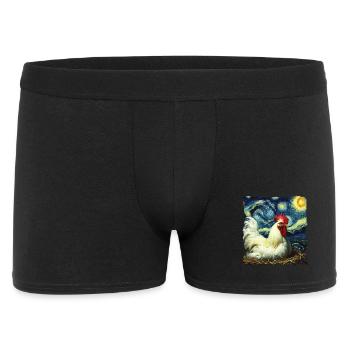 Leghorn Chickens Starry Night - Men's Boxer Shorts - black - Front