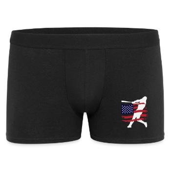 USA Flag Baseball Player Silhouette - Men's Boxer Shorts - black - Front