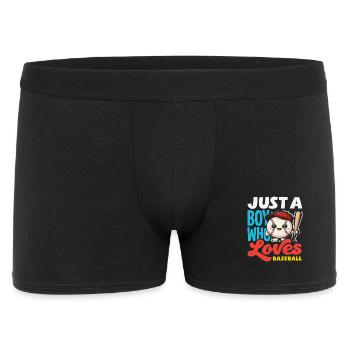 Juste un garçon qui aime le baseball enfant - Boxer Homme - noir - Devant