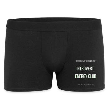 Introvert Energy Club - Lustig Social Battery Low  - Männer Boxer Shorts - Schwarz - Vorne