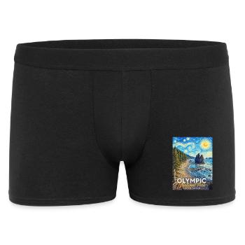 National Park Kunststurm Washington - Men's Boxer Shorts - black - Front
