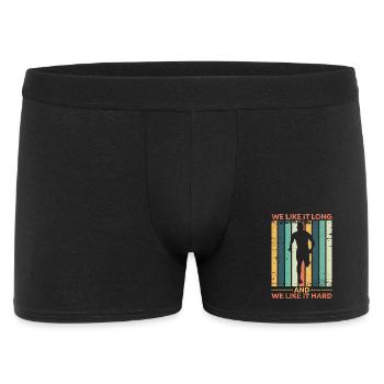 Running Run We Like Long & Hard Marathon Runner - Men's Boxer Shorts - black - Front