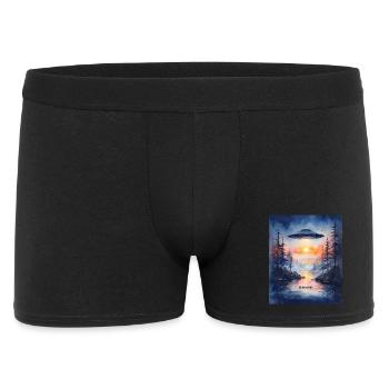 GO ON A TRIP - Art futuriste des OVNI au coucher de soleil - Boxer Homme - noir - Devant