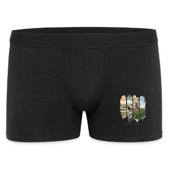 Nebraska Urlaub Travel – Weite & Prärie Motiv - Männer Boxer Shorts - Schwarz - Vorne