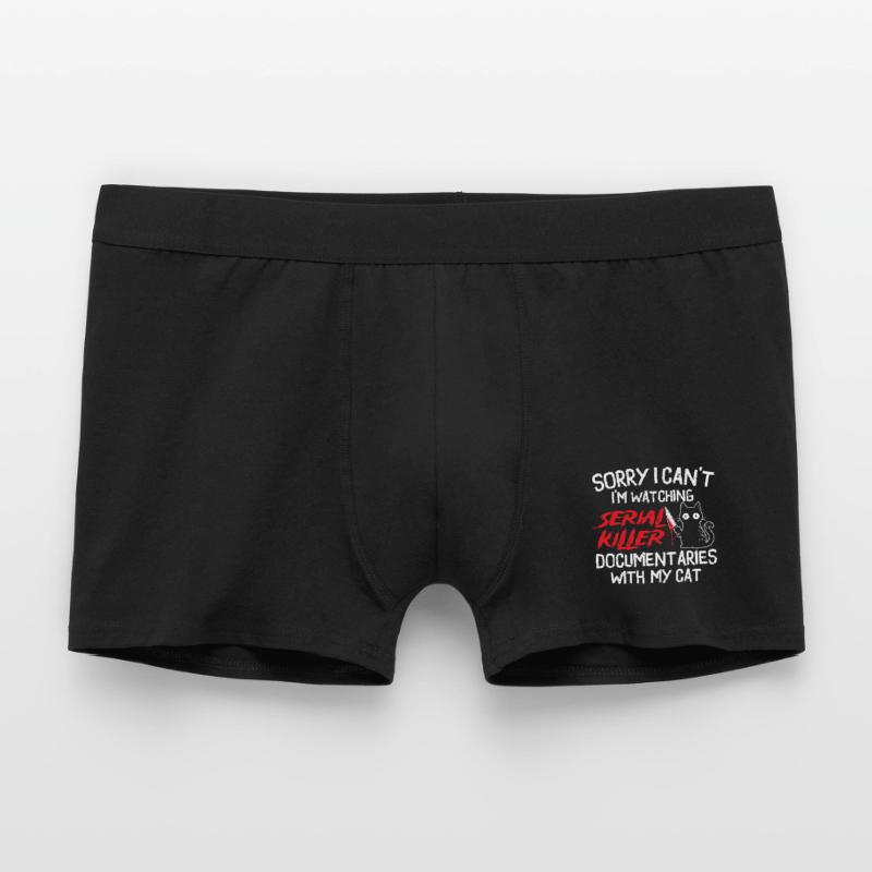 Watching Serial Killer Docs With Cat Men's Boxer Shorts