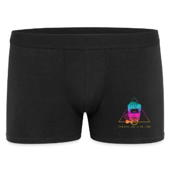 Totenschädel mit Sonnenbrille – Chillin Retro - Männer Boxer Shorts - Schwarz - Vorne