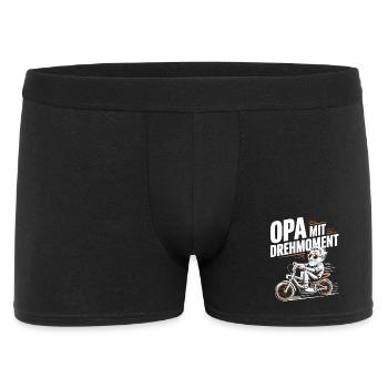 Opa Mit Drehmoment Fahrrad Senioren - Männer Boxer Shorts - Schwarz - Vorne
