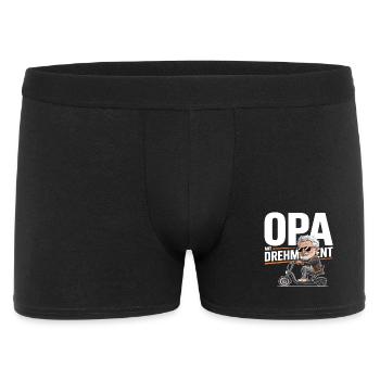 Opa Mit Drehmoment Fahrrad Senioren - Männer Boxer Shorts - Schwarz - Vorne