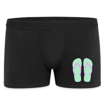 Mint Flip-Flops Lavendelriemen - Männer Boxer Shorts - Schwarz - Vorne