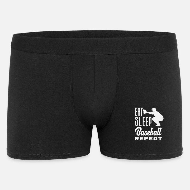 Eat Sleep Baseball Repeat Catcher - Männer Boxer Shorts - Schwarz