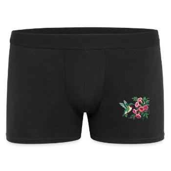 Ruby Throated Hummingbird Floral - Men's Boxer Shorts - black - Front