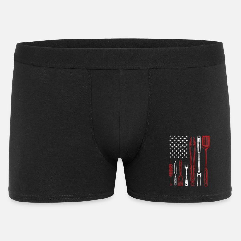 BBQ Grill Tools US Flag Pitmaster - Men's Boxer Shorts - black