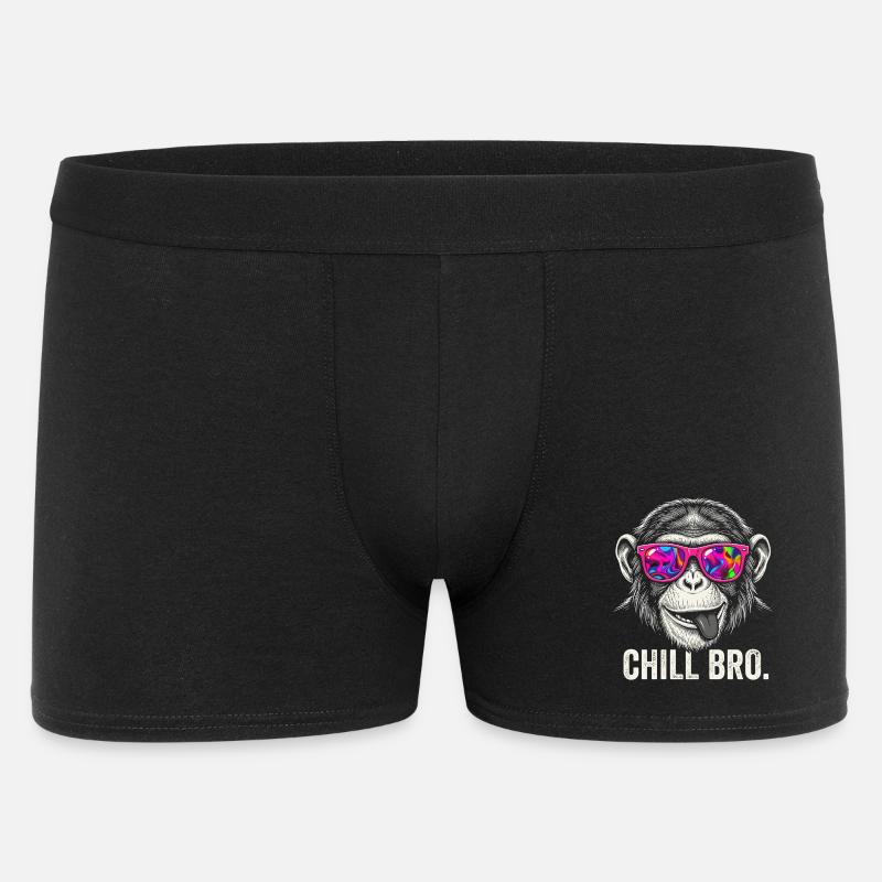 Vibrant Monkey with Neon Sunglasses - Men's Boxer Shorts - black