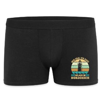 Nordsee MIR EGAL HABE URLAUB IN NORDDEICH Lustig - Männer Boxer Shorts - Schwarz - Vorne