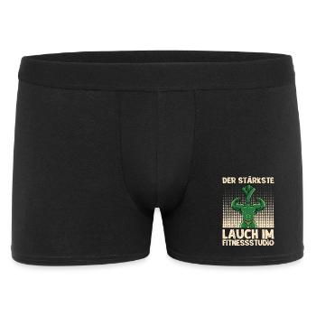 Gewichtheben DER STÄRKSTE LAUCH IM FITNESSSTUDIO - Männer Boxer Shorts - Schwarz - Vorne