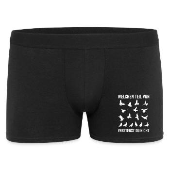 Taubenzüchter Spruch Lustig Taubenflüsterer - Männer Boxer Shorts - Schwarz - Vorne