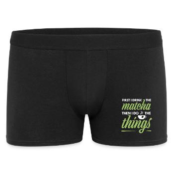 Matcha Morning Doer : Alors je Fais les Choses - Boxer Homme - noir - Devant
