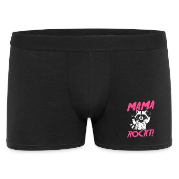 Waschbär Mutter Coole Rocker Mama - Männer Boxer Shorts - Schwarz - Vorne