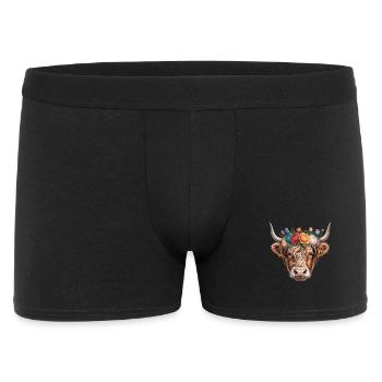 Vache à couronne de fleurs - Boxer Homme - noir - Devant