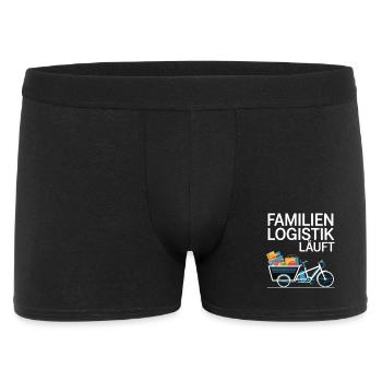 Familienlogistik Läuft Lastenrad - Männer Boxer Shorts - Schwarz - Vorne