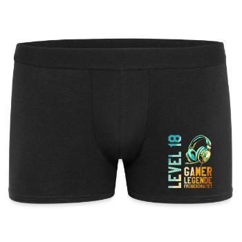 18. Geburtstag Junge Mädchen Gaming Level 18 Jahre - Männer Boxer Shorts - Schwarz - Vorne