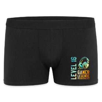 16. Geburtstag Junge Mädchen Gaming Level 16 Jahre - Männer Boxer Shorts - Schwarz - Vorne