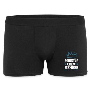 Running Crew - Männer Boxer Shorts - Schwarz - Vorne