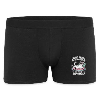  Funny Cat Summer Break Going Feral Teacher - Männer Boxer Shorts - Schwarz - Vorne