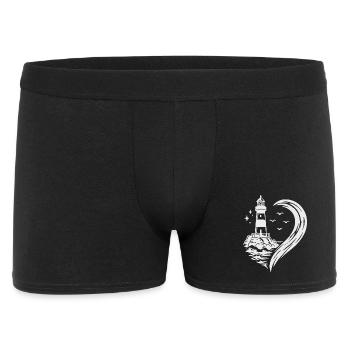 Vacances de la côte maritime de Heart Lighthouse - Boxer Homme - noir - Devant