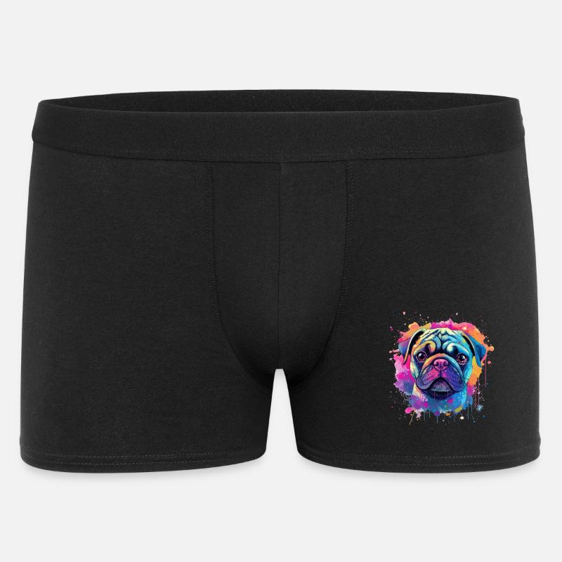 Vibrant Pug Splash Portrait - Men's Boxer Shorts - black