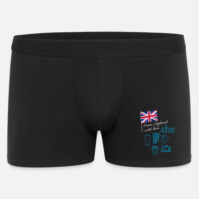 EXANGLIA (Texte Bleu + Blanc) - Boxer Homme - noir