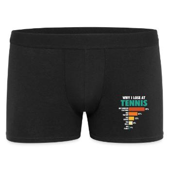 Pourquoi je perds au tennis graphique histogramme drôle - Boxer Homme - noir - Devant